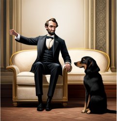 Abe Lincoln and his dog Meme Template