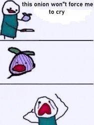 this onion won't force me to cry Meme Template