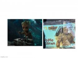 Baby Groot and Apple Slices Groot Meme Template