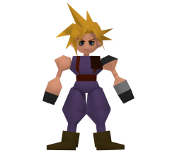 cloud strife n64 model Meme Template