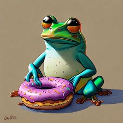 Frog with Donut Meme Template