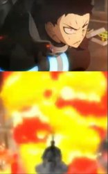 Shinra vs Charon Fire Force Meme Template