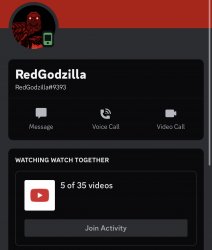 RedGodzilla Watching YouTube on Discord Meme Template
