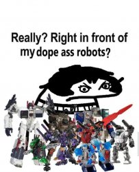 Really? Right in front of my dope ass robots? Meme Template