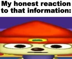 my honest reaction to that information parappa Meme Template