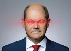 Scholz Laser Eyes Meme Template