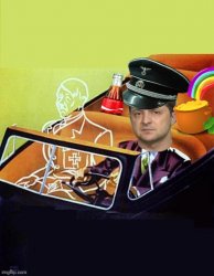 Riding with Hitler and Zelensky Meme Template