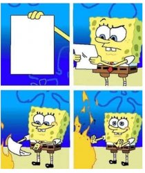 SPONGEBOB BURNS THE MESSAGE Meme Template