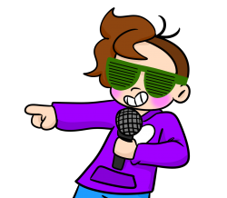 Gummy Pointing With Microphone and Sunglasses Meme Template