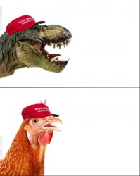MAGA Rex vs MAGA Chicken Meme Template