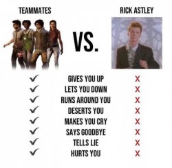 vs. Rick Astley Meme Template