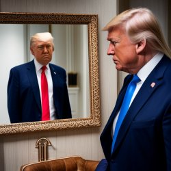 Donald Trump, Mirror Hog, pathological self-absorbed narcissist Meme Template