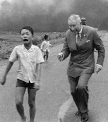 Charles III running behind a vietnamese Meme Template
