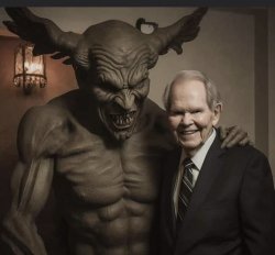 Satan meets Pat Robinson Meme Template
