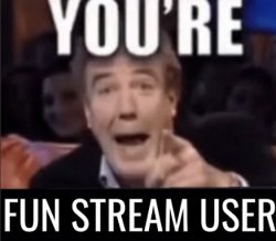 You're fun stream user Meme Template