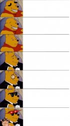 Tuxedo Winnie the pooh 7 panel Meme Template