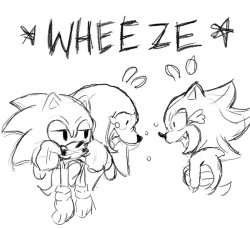 knuckles and shadow wheeze Meme Template