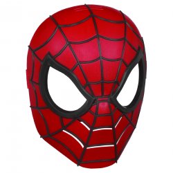 Spiderman Mask, looking lower right Meme Template
