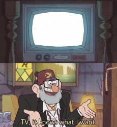 TV, it knows what I want Meme Template
