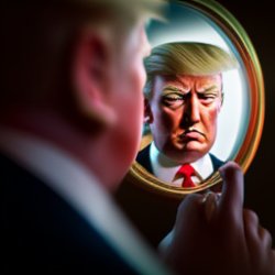 "I will never stop fighting for you," said Trump to the mirror. Meme Template