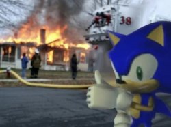 sonic fire Meme Template