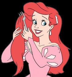 ariel combing her hair Meme Template