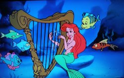 ariel playing the harp Meme Template