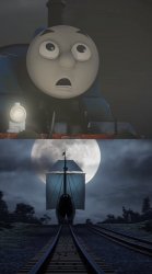 Thomas Looking At A Pirate Ship Meme Template