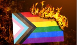 Pride flag burning Meme Template