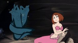 ariel scared of the eels Meme Template