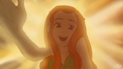 ariel shining from the light Meme Template