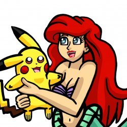 ariel and pikachu Meme Template