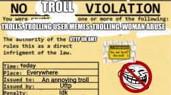 No troll violation Meme Template