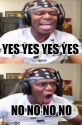 KSI - Yes! Yes! Yes!/No! No! No! Meme Template
