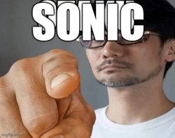 man point and says sonic Meme Template