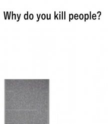 Why do you kill people? Meme Template