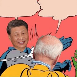 Xi Jinping slapping Joe Biden Meme Template