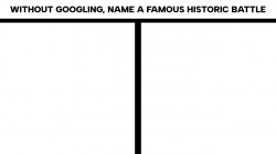 Without Googling, Name a Famous Historic Battle Meme Template