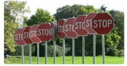 ROW OF STOP SIGNS STOP STOP STOP Meme Template