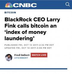 BlackRock CEO Larry Fink calls bitcoin an index of money launder Meme Template