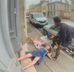 african attacks french girl and grandmother Meme Template