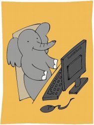 elephant with computer Meme Template