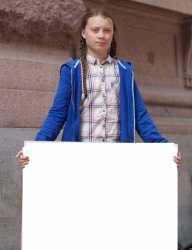 Greta Thumberg sign Meme Template