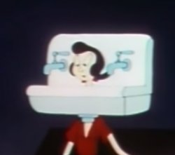 Olive Oyl in the sink Meme Template