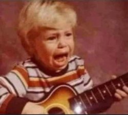 screaming kid playing guitar Meme Template