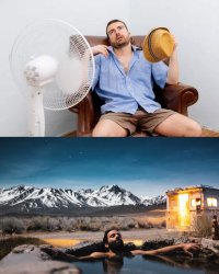 Summer Heat Wave Before/After Meme Template