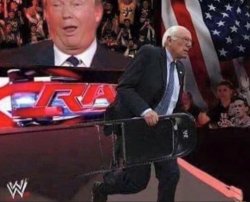 Bernie steel chair WWE Meme Template
