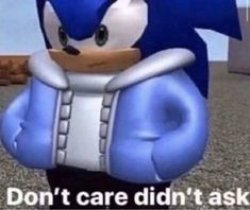 sonic dont care didnt ask Meme Template