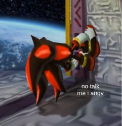 shadow no talk me i angy Meme Template