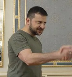 Zelensky evil grin Meme Template